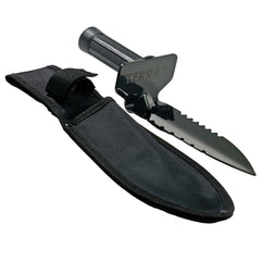 TerraX Heavy Duty Hand Digger - Shovel with Belt Sheath Ideal for Landscaping, Gardening, Metal Detecting, and Gold Prospecting