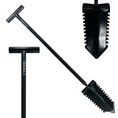 TerraX Master Digger - 36" or 34" Double Serrated Shovel with T-Handle