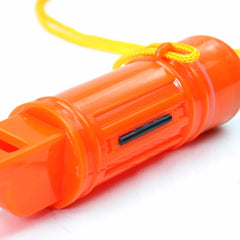TerraX 5-in-1 Orange Survival Whistle with Lanyard