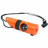 7-in-1 Orange Survival Whistle with LED Flashlight