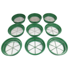 TerraX 9 pc Green Plastic Gold Classifier Sifter Pan Set Stackable 11" Diameter