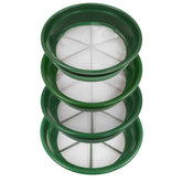 4 pc Green Plastic Gold Sifting Pan Classifier Stackable Variable Mesh Sizes 1/8