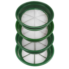 4 pc Green Plastic Gold Sifting Pan Classifier Stackable Variable Mesh Sizes 1/8