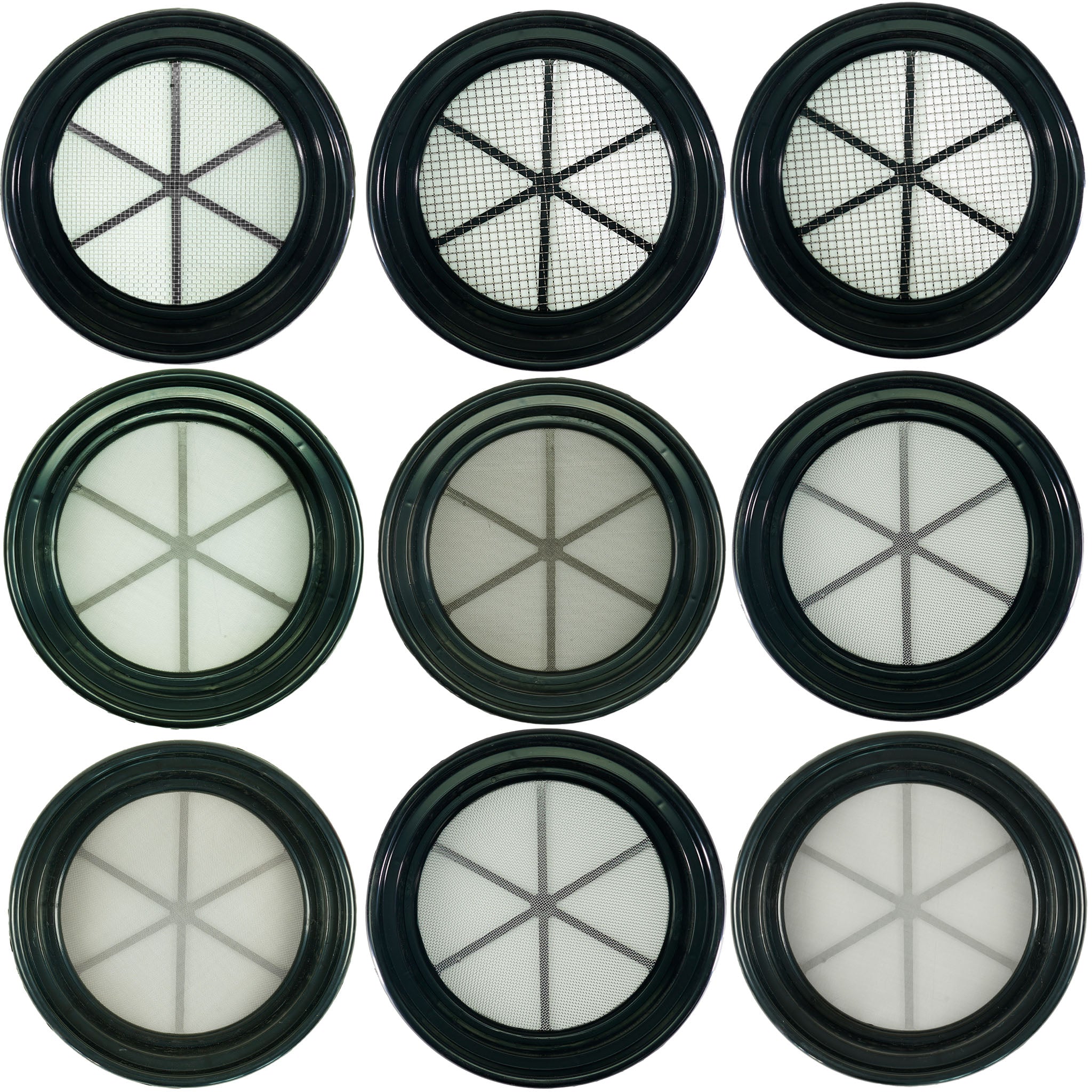 TerraX Black Plastic 13-1/4" Gold Sifting Pan Classifier - Multiple Mesh Sizes Available Made in the USA