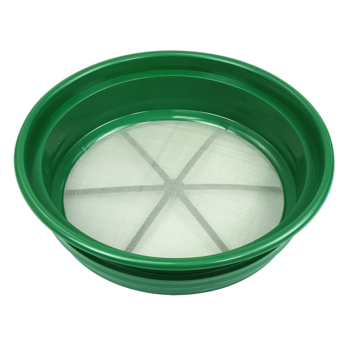 TerraX 3 pc Green Plastic Gold Sifting Pan Classifier Stackable Mesh Sizes 1/20 1/70