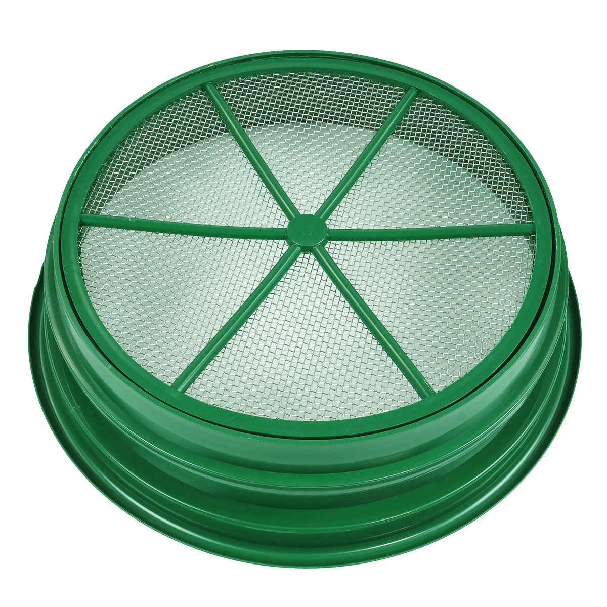 TerraX 3 pc Green Plastic Gold Sifting Pan Classifier Stackable Mesh Sz 1/8 1/12 1/20