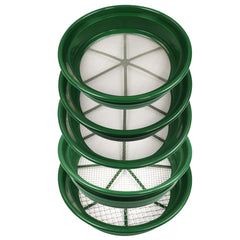 TerraX 5 pc Green Plastic Classifier Sifter Pan Set Stackable